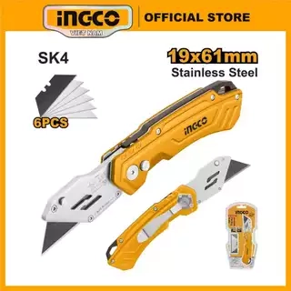 Dao rọc giấy gấp gọn đa năng INGCO HUK6236 hợp kim nhôm | HUK6288 thép không gỉ cao cấp