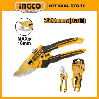 Kéo cắt cành cây cao cấp dài 220mm, chất liệu thép carbon 55 siêu cứng, tay cầm bọc nhựa INGCO HPS0601