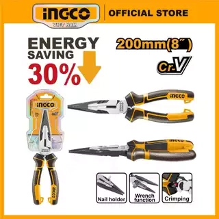 Kìm mũi nhọn dài đa năng INGCO HHLNP28200 thép Cr-V 30% kềm dài 200mm cao cấp