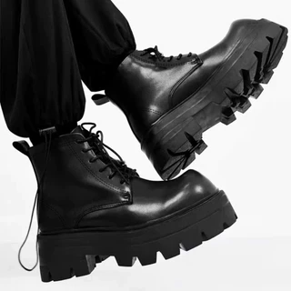 Giày combat boot da thời trang INICHI G1321 đế cao 7cm