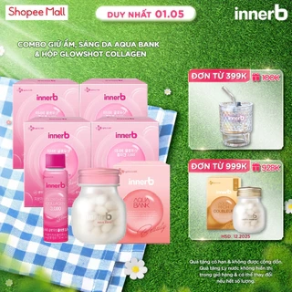 Combo giữ ẩm, sáng da InnerB Aqua Bank lọ 56 viên & Nước uống Collagen (4 hộp x 6 chai)
