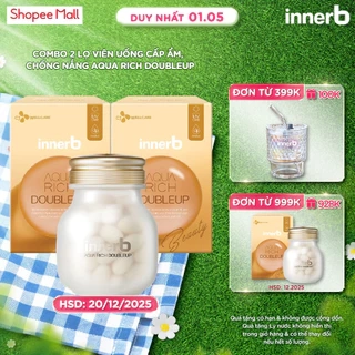 Combo thực phẩm bảo vệ sức khỏe INNERB AQUA RICH DOUBLEUP lọ 56 viên x2