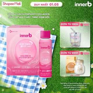 Hộp 6 chai nước uống Collagen Vitamin C sáng da InnerB Glowshot (50mlx6)