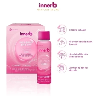 [KOL x CJ innerB] Hộp 6 chai nước uống Collagen Vitamin C sáng da InnerB Glowshot (50mlx6)