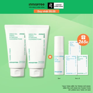 Bộ 2 Sữa rửa mặt làm sạch và cấp ẩm từ trà xanh Innisfree Green Tea Hydramino Cleansing Foam 150g