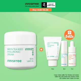 Kem dưỡng ẩm trà xanh và phục hồi da với Probiotics INNISFREE Probiotics Green Tea Seed Hyaluronic Cream 50ml