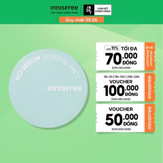 Phấn phủ kiềm dầu dạng nén innisfree No Sebum Mineral Pact 8.5g