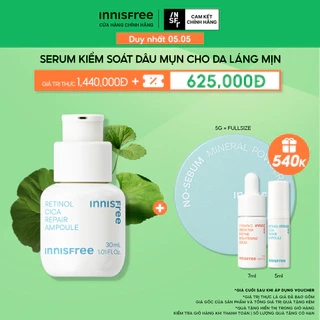 Serum kiểm soát dầu mụn cho da láng mịn INNISFREE Retinol Cica Repair Ampoule 30mL