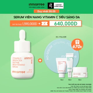 Serum Vitamin C sáng da, mờ thâm mụn INNISFREE Green Tea Enzyme Brightening Serum 30ml