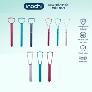 1 set 3 Đồ cạo lưỡi inochi, nhựa PP an toàn, nạo lưỡi, dụng cụ vệ sinh lưỡi cho bé dụng cụ vệ sinh lưỡi tiện dụng