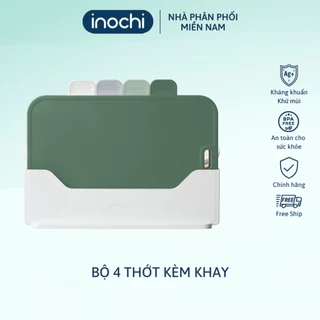 Bộ 4 thớt nhựa inochi kháng khuẩn chống trượt, chịu nhiệt độ cao, thớt nhựa nhà bếp. Bộ thớt cắt thịt cá/ rau củ