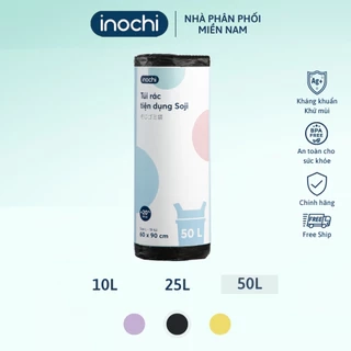 Túi đựng rác tự phân hủy sinh học có quai Inochi Soji Nhật Bản, cuộn bao bọc bịch, nilong đựng rác màu và đen Vạn Phúc