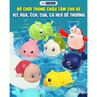 Đồ chơi trong bể tắm rùa, ếch, cá heo, vịt, cua vặn cót cho bé vui nhộn 6688 BBTGlobal