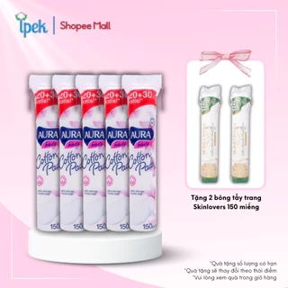 Combo 5 gói bông tẩy trang Aura Beauty Cotton Pads 150 miếng (5x150)