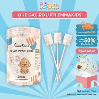 Hộp 30 Que Gạc Rơ Lưỡi Cho Bé Sơ Sinh & Trẻ Nhỏ EmmaKids Siêu Mềm, Làm Sạch Dịu Nhẹ, An Toàn, Tiện Lợi IQKAO
