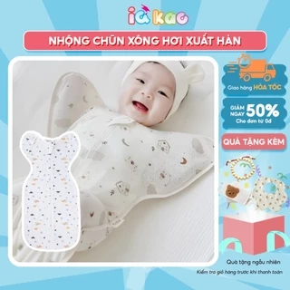 Nhộng Chũn Thông Hơi Xuất Hàn Cho Bé IQKAO – Co Giãn 2 Chiều Mềm Mại Thoáng Khí – Ngủ Ngon Không Giật Mình