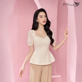 Áo peplum phối ren nữ IVY moda MS 16M8305