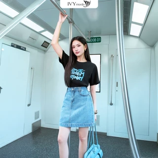 Classic Shirt - Chân váy denim A ngắn, Chân váy công sở dạo phố nữ IVY moda MS 32M9082