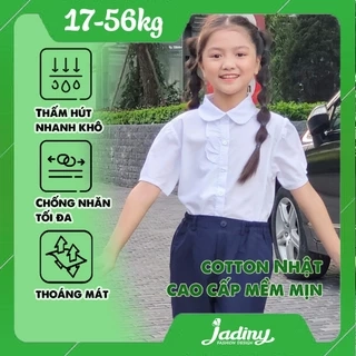 Áo sơ mi học sinh nữ bèo ngực cấp 1, cấp 2 Jadiny GDP001
