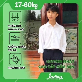 Áo sơ mi tay dài nam đi học cấp 1, cấp 2, cấp 3 Jadiny