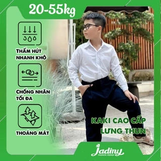 Quần dài học sinh vải tốt, dày dặn lưng thun nguyên vòng Jadiny - TDP035