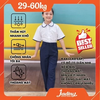 Quần tây học sinh nữ màu xanh đen- màu đen ống xuông vừa thời trang Jadiny