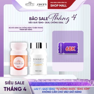 Bộ đôi bảo vệ da, giúp trắng sáng ngừa tia UV Bihaku Collagen 30v và Bella The Sun 30v của Nhật Bản