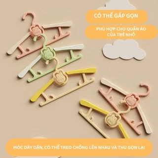 Combo 4 Móc treo quần áo trẻ em giá treo quần áo trẻ em đặc biệt có thể thu gọn cho trẻ sơ sinh và trẻ nhỏ