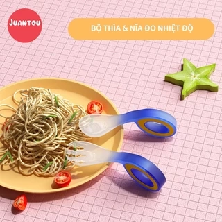 Thìa Ăn Dặm cho bé cảm biến nhiệt độ cho bé đổi màu chống bỏng giúp bé học ăn thìa uốn cong