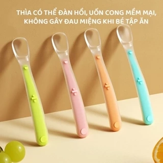 Thìa silicon tập ăn cho bé thìa tập ăn chất liệu silicon an toàn vệ sinh cho trẻ nhỏ chính hãng