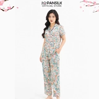 Bộ Ngủ Pijama Lụa Cao Cấp JAPAN SILK Họa Tiết Hoa Xinh Duyên Dáng CD047