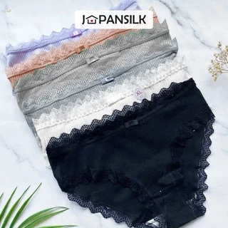 Quần lót cotton sợi tre kháng khuẩn cao cấp JAPAN SILK, viền ren sexy đáng yêu QL003