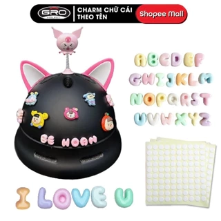 Phụ Kiện Charm Chữ Mini trang Trí Mũ Bảo Hiểm,bình nước Ốp Lưng làm đồ chơi trẻ em,decor, DIY giá rẻ nhiều màu