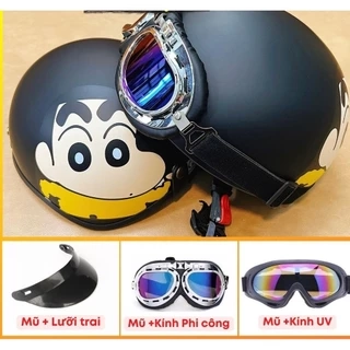 Mũ bảo hiểm phượt nửa đầu nhiều màu cao cấp có kính giá rẻ cho nam và nữ bảo hành 12 tháng có tem CR
