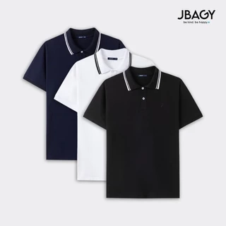 Áo polo nam JBAGY phối cổ sọc nam chất liệu Cá sấu Cotton Cao Cấp - JP0101V