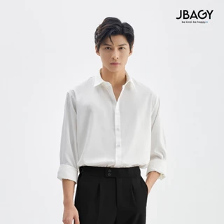 Áo sơ mi nam tay dài JBAGY Pastel sơ mi trắng form rộng, vải lụa tăm cao cấp phong cách Hàn Quốc