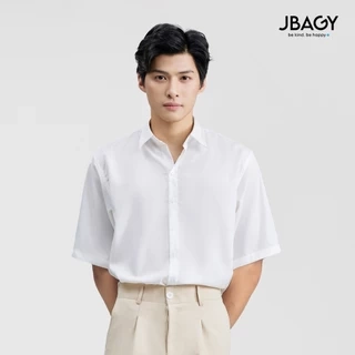 Outlet | Áo sơ mi cộc tay nam JBAGY, vải lụa trắng cao cấp phù hợp cho học sinh sinh viên đi học đi làm - JS02