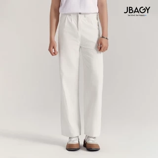 Quần Kaki Nam Ống Rộng Màu Trắng, dáng suông đứng cách điệu xếp ly cao cấp JBAGY - JD0101