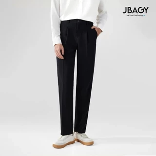 Quần tây nam hàn quốc JBagy dáng baggy vải co giãn dày dặn dáng suông ống rộng, màu đen, kem JA0101