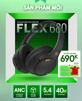 Tai Nghe Chụp Tai Alpha Works FLEX 680 - Hàng Chính Hãng