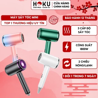 Máy sấy tóc mini, máy sấy tóc HOKU công suất lớn 1800W, Ion âm dưỡng tóc 2 chiều nóng lạnh MST06