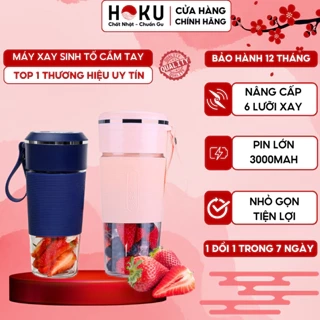 Máy xay sinh tố Jiashi DELADEP cầm tay mini 6 lưỡi đa năng dung lượng pin lớn 3000mAh xay hoa quả, thực phẩm MXS02