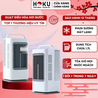 Quạt Điều Hòa Hơi Nước HOKU Quạt Phun Sương Để Bàn 3 Chế Độ Gió Mát Lạnh Dung Tích Chứa 1,7L Có Thể Quay 180 Độ