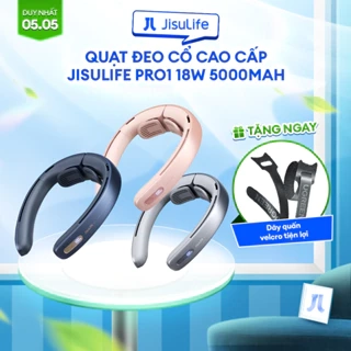 Quạt Đeo Cổ Cao Cấp JISULIFE Pro1 Mát 360 Độ - Silicon Kê Cổ Mềm Mịn - LED Hiển Thị - SD 16H Chính Hãng - BH 12 Tháng