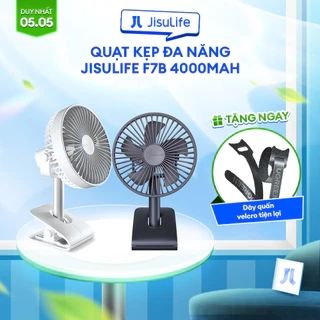 Quạt Kẹp Đa Năng Jisulife F7B Cao Cấp Mát 360 Độ | Pin 4000mAh Sạc Nhanh Sử Dụng Đến 12h | Chính Hãng - BH 12 Tháng