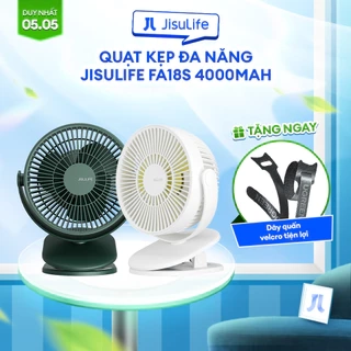 Quạt Kẹp Đa Năng Jisulife FA18S Cao Cấp Mát 360 Độ | Pin 4000mAh Sạc Nhanh Sử Dụng Đến 16h | Chính Hãng - BH 12 Tháng