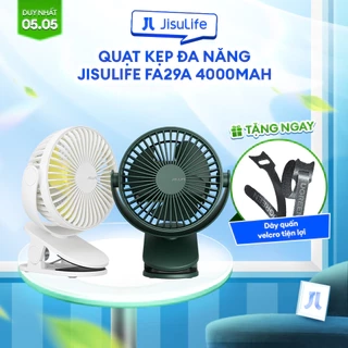 Quạt Kẹp Đa Năng Jisulife FA29A Cao Cấp Mát 360 Độ | Pin 4000mAh Sạc Nhanh Sử Dụng Đến 12h | Chính Hãng - BH 12 Tháng