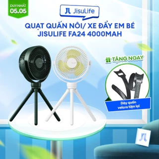 Quạt kẹp nôi xe đẩy em bé / quạt quấn JISULIFE FA24 Pin 4000mAh | Sử Dụng Lên Đến 12h | Chính Hãng | Bảo hành 12 tháng