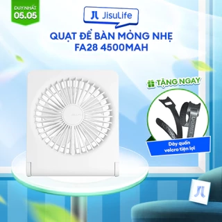 Quạt Để Bàn Mini Siêu Mỏng JISULIFE FA28 4500mAh | Hoạt Động Yên Tĩnh Không Tiếng Ồn | 4 Cấp Độ Gió | Bảo Hành 12 Tháng