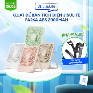 Quạt Để Bàn Tích Điện 4 Cấp Độ Gió JISULIFE FA26A | Pin 2000mAh Sử Dụng Lên Đến 6H | Bảo Hành Chính Hãng 12 Tháng